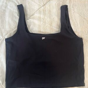 Black Square Neck Tank Top with built in bra